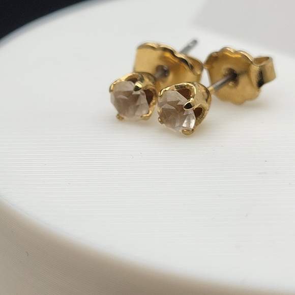 Avon Gold-Tone Stud Earrings with Champagne Stones - Women Jewelry - Picture 6 of 10